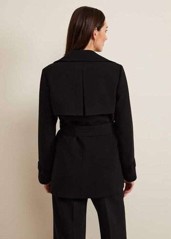 Phase Eight Demi Belted Coats Black USA | 0973184-ZG